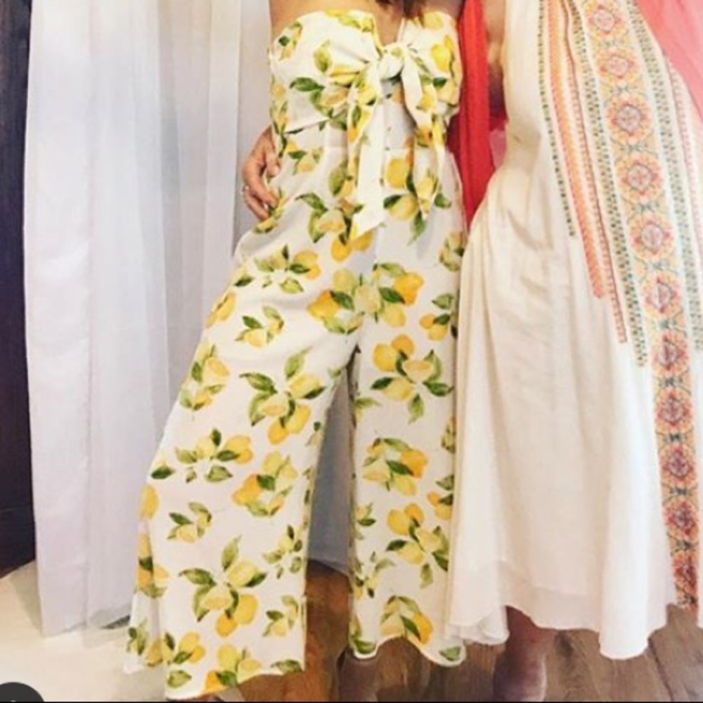 lemon print jumpsuit